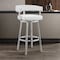 Armen Living Lorin 26" White Faux Leather and Brushed Stainless Steel Swivel Bar Stool LCLRBABSWH26 - alternate 6